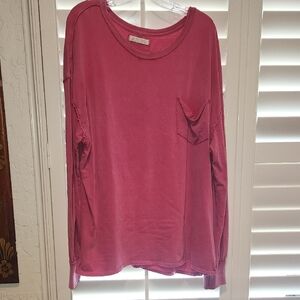 We The Free Oversize Tee, Medium, Fuschia Pink